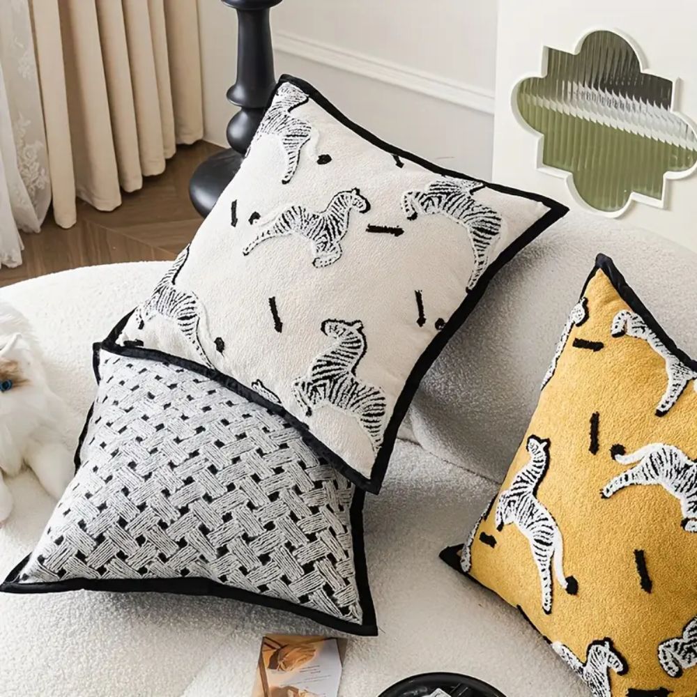 Skanto | Zebra Dash Brodert Putetrekk