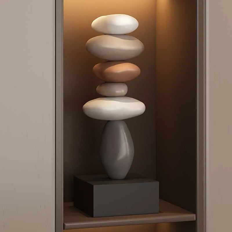 Zen steinstabel estetisk hjemmedekor