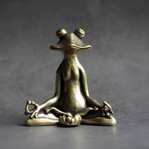 Skanto | Serenova Meditasjonsfrosk | Håndlaget røkelseholder laget av messing | Spirituell dekor & gaveidé for meditasjon