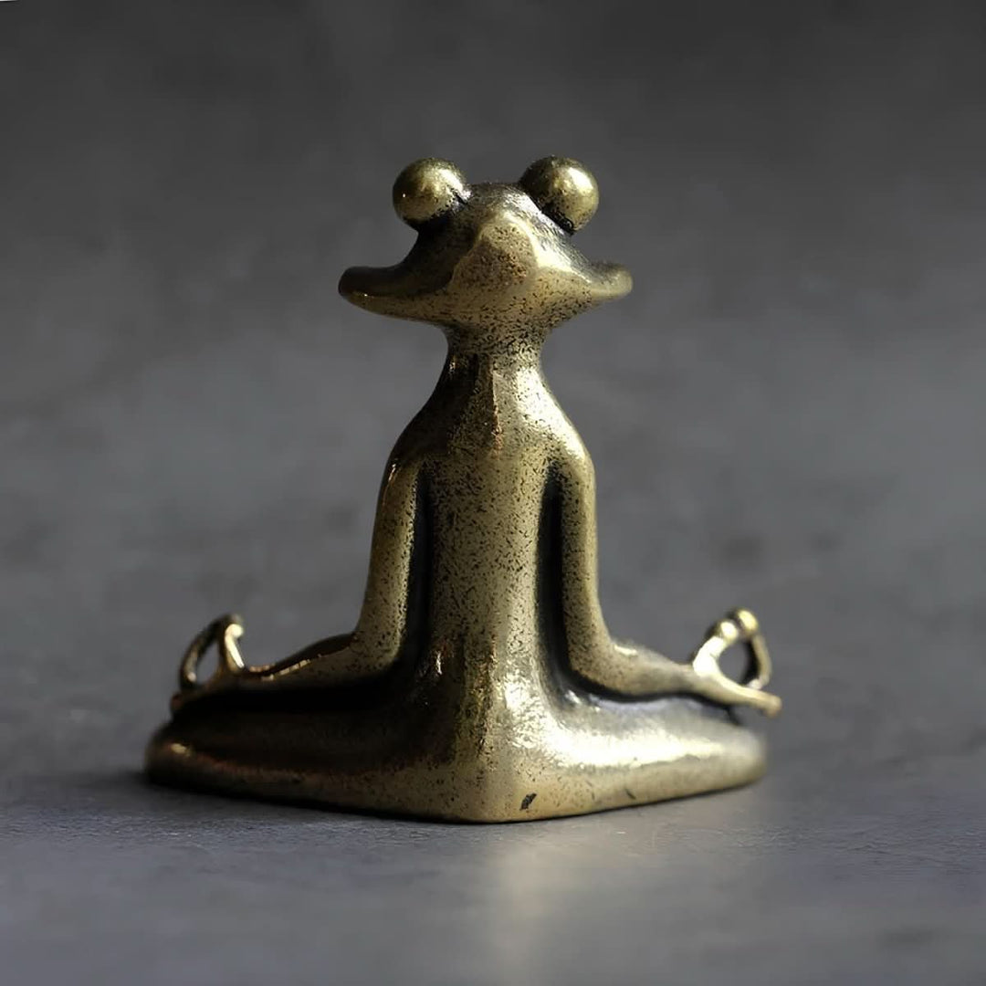 Skanto | Serenova Meditasjonsfrosk | Håndlaget røkelseholder laget av messing | Spirituell dekor & gaveidé for meditasjon