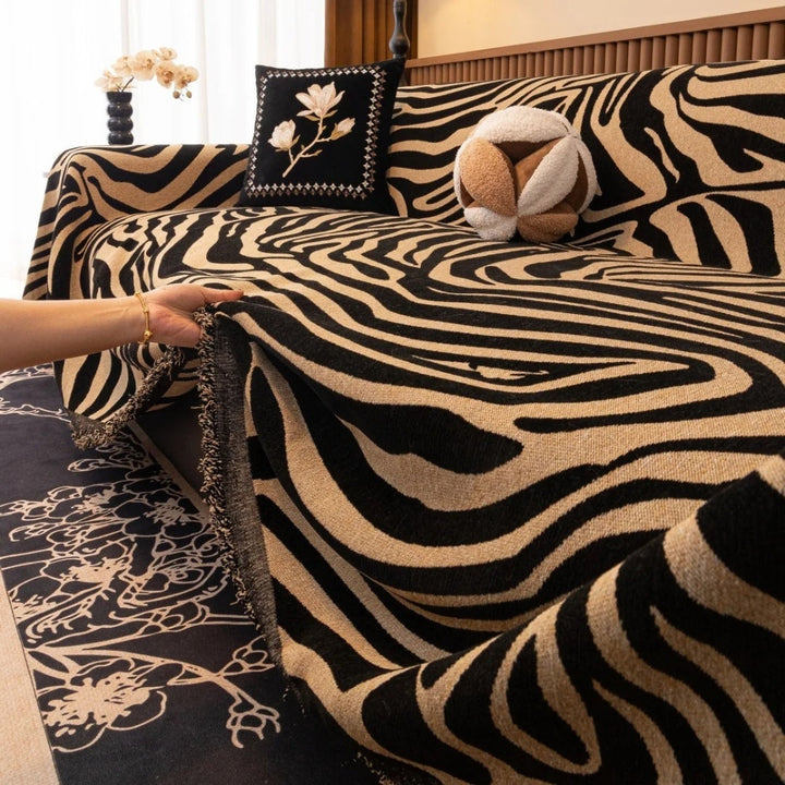 Skanto | Zentara Chenille Zebra Geometrisk Sofa Deksel