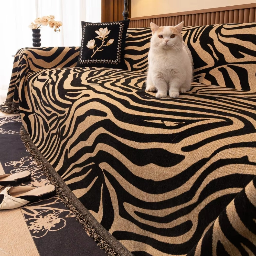 Skanto | Zentara Chenille Zebra Geometrisk Sofa Deksel