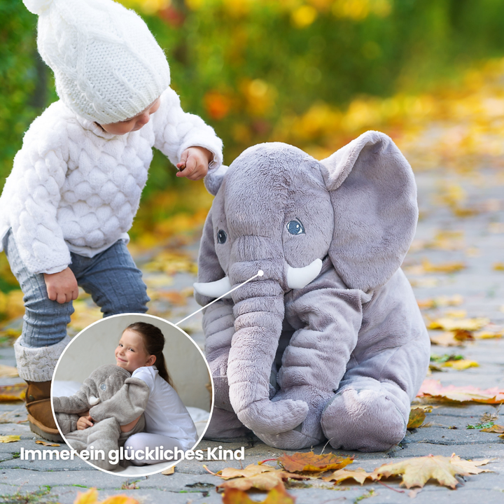 Skanto | ELEFANTO – Kosepute elefant laget av plysj, myk og formstabil i 2 størrelser