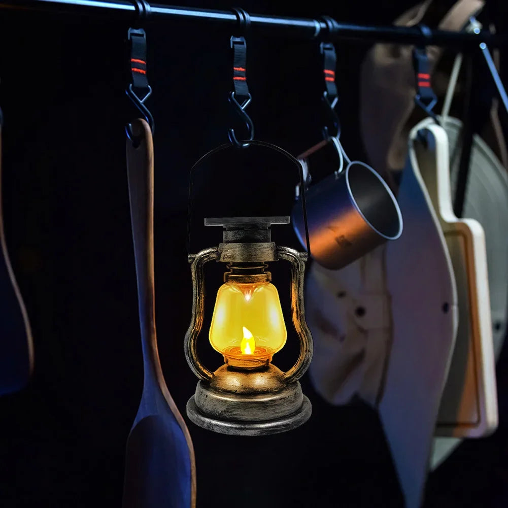 Retro Solcellelanterne – Vintage-stil for utendørs camping, hage og balkong, værbestandig og energieffektiv | Skanto