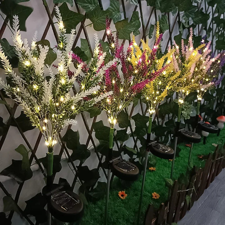 Solar LED Hage Blomster Lys - Dekorative Lavendel Utendørs Lys for Hage og Terrasse, vanntette, energieffektive | Skanto