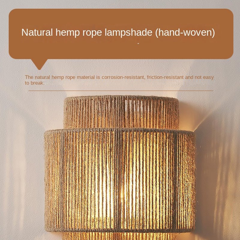 Skanto | HempLume - Vintage LED lampe - Bohemsk kurv - Naturlig preg