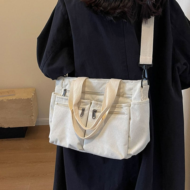 Skanto | Ensfarget Cordfløyels Tote Bag