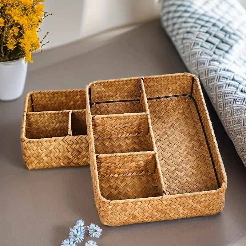 Emly Rattan Organizer Basket | Skanto
