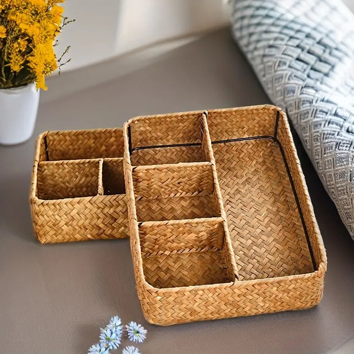Emly Rattan Organizer Basket | Skanto