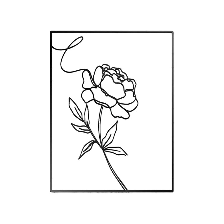 Skanto | Abstrakt Minimalistisk Rose Blomst Jern Veggdekor