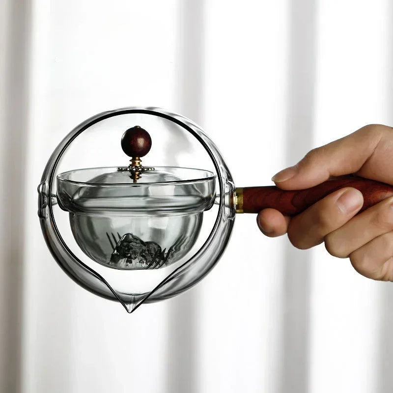 Rotary Glass Teapot med infusor. | Skanto