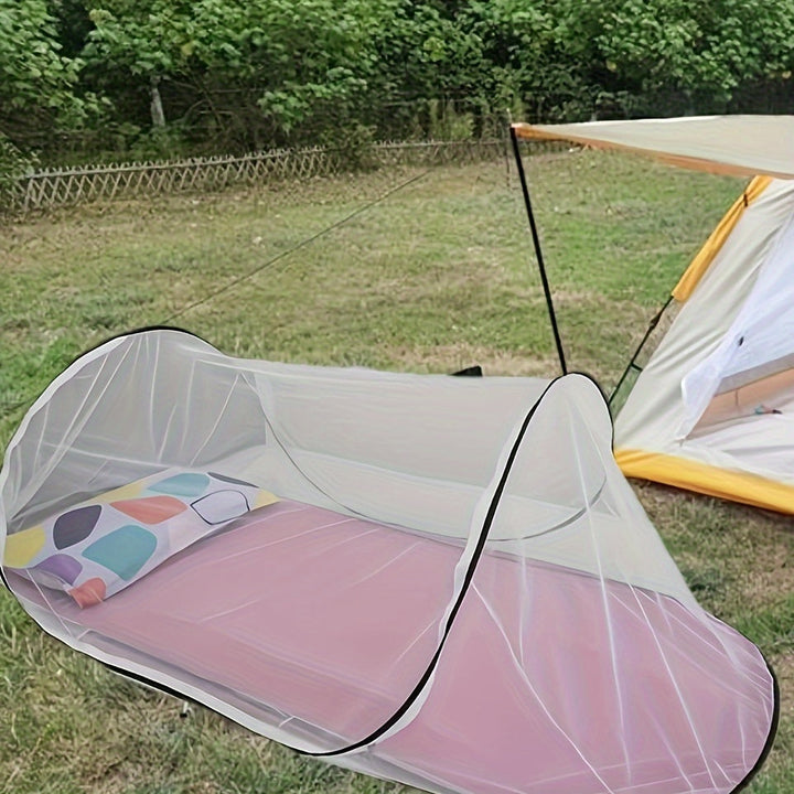 Skanto | Bærbart sammenleggbart utendørs campingmyggnett - Ultralett, kompakt, pustende insektvern for camping, sovesaler og utendørs eventyr - Enkelt å sette opp og transportere