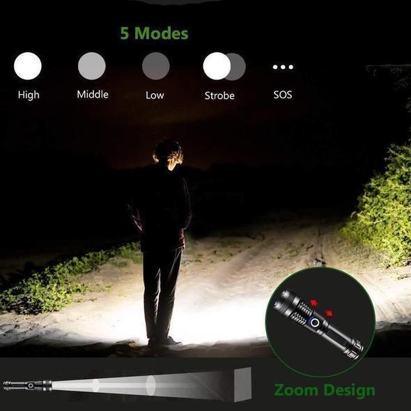 Skanto | 30000-5000 Lumen Høy Effekt LED Fakkel, vanntett