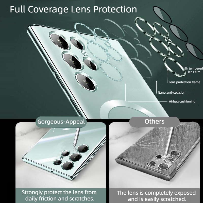 Skanto | Transparent luksusbelegg magnetisk deksel for Samsung