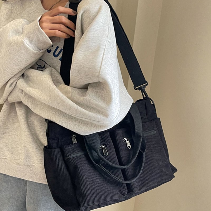 Skanto | Ensfarget Cordfløyels Tote Bag