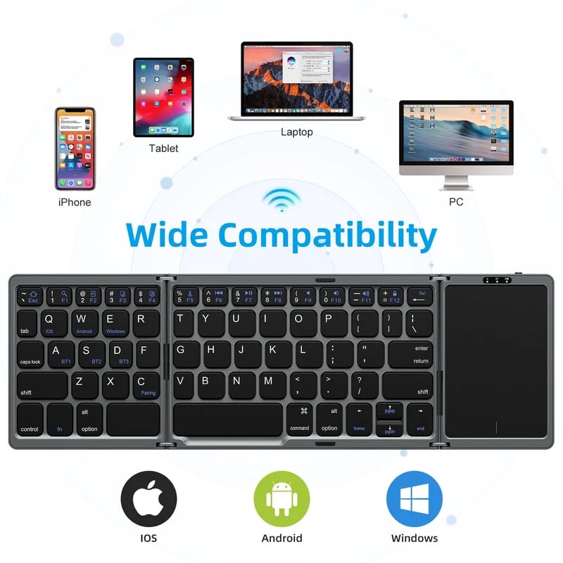 Skanto | Sammenleggbar Bluetooth-tastatur med berøringspad