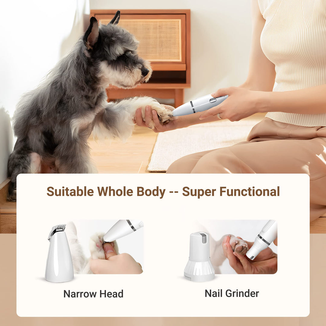 Skanto | Ultimate Pet Grooming Kit - 4-i-1 Elektriske Klippere med 4 Utbyttbare Blader