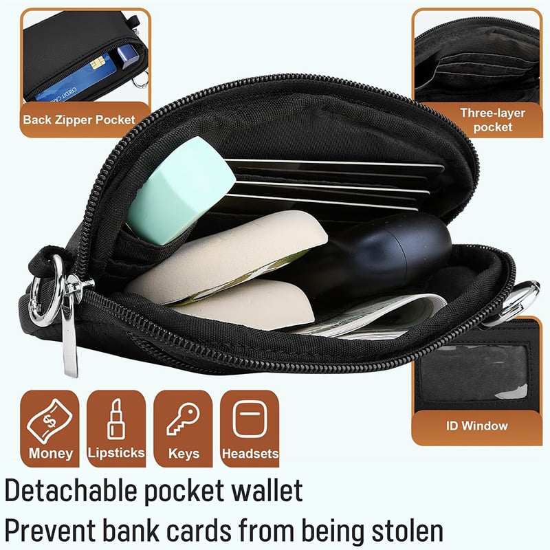 Skanto | Justerbar telefon lanyard crossbody stropp med lommebok