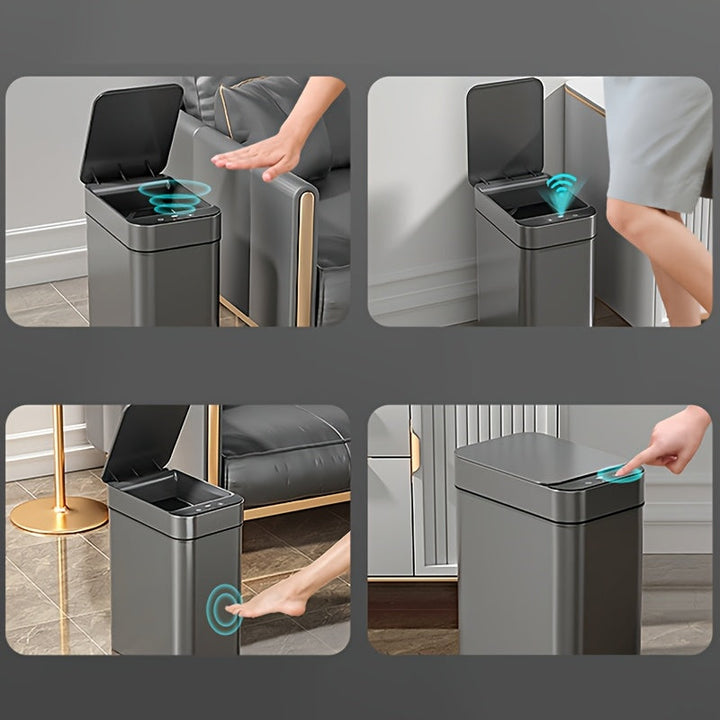 Set med 2 Smart Sensor søppelbøtter – Berøringsfri og kompakt (Svart) | Skanto