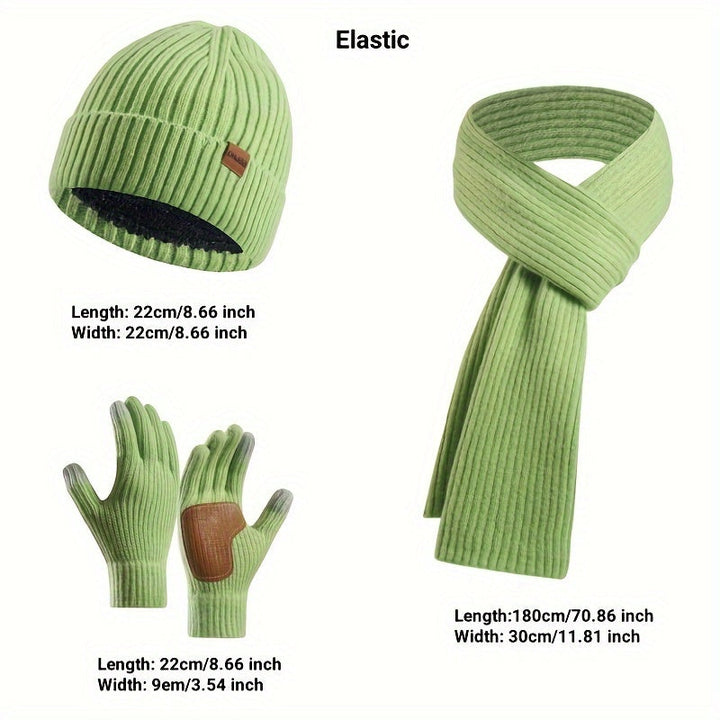 Skanto | Vinter Komfort Sett – Strikket Lue, skjerf og hansker for Unisex