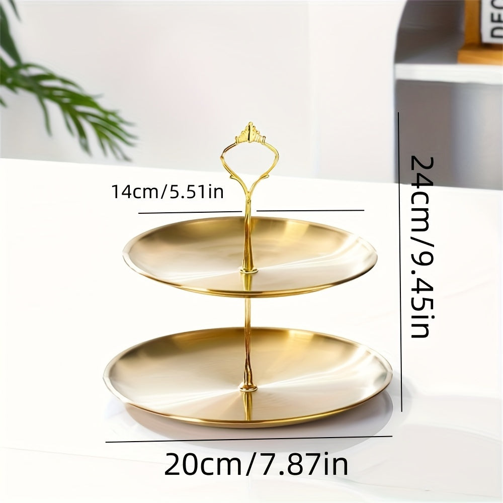SteelTower - Elegant Triple Serving Plate for Parties Skanto