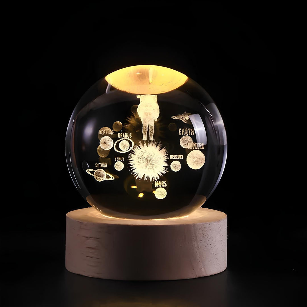 Skanto | SolarSphere – Krystall Solsystem med LED-belysning | Utdannings- og dekorasjonsgave
