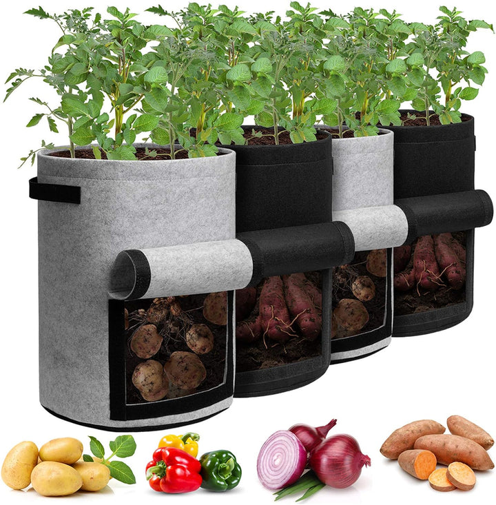 Skanto | 5/7/10/15 Gallon Potetplanting Voksende Forsterket Nonwoven Plante Stoff Potte Barnehage Sekker for Hjemmehagebruk