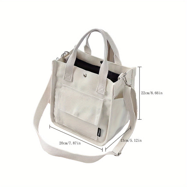 UrbanEase Canvas Slingbag – Hvit skulderveske med magnetlukking og justerbar stropp | Skanto