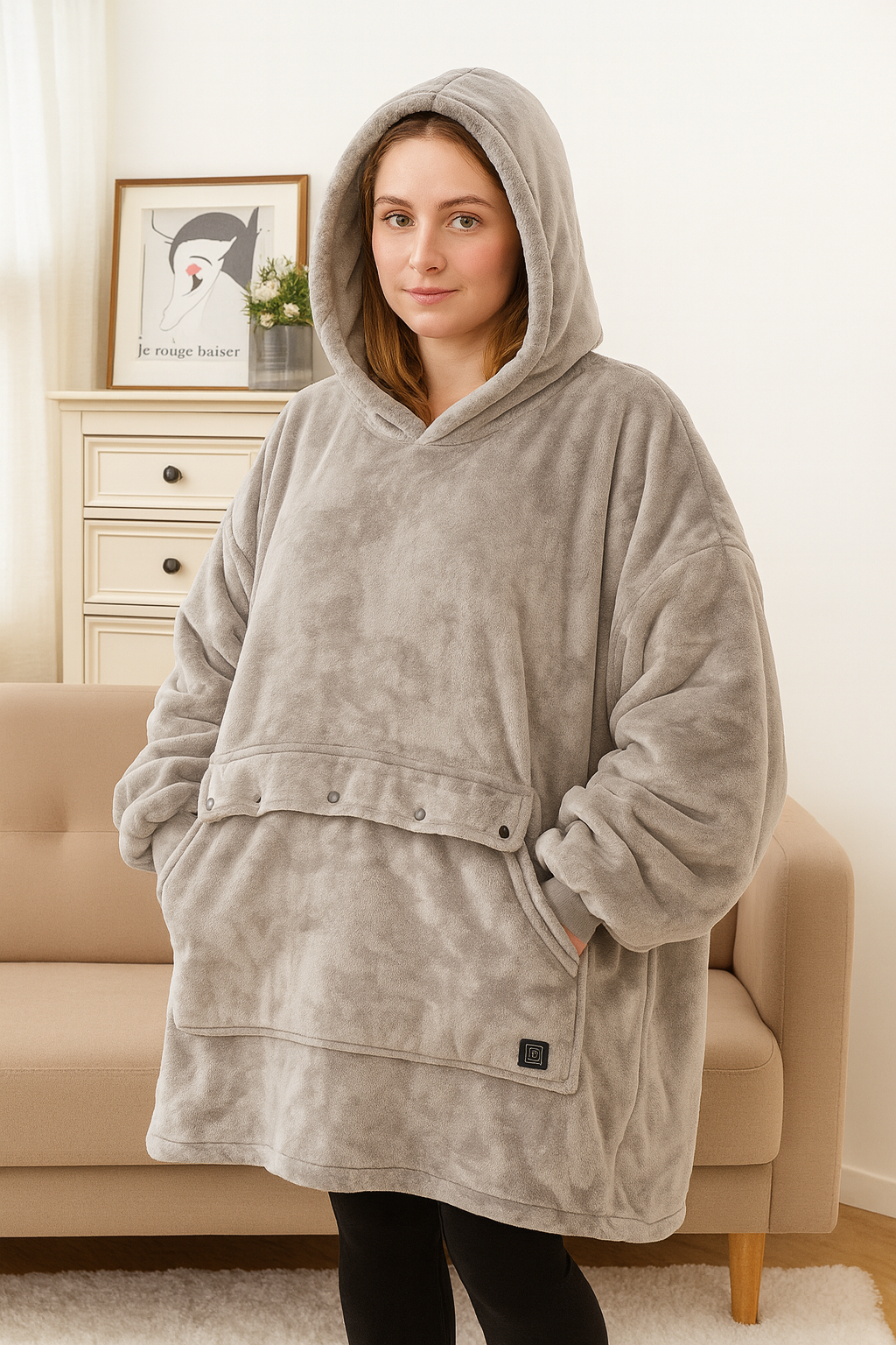 Skanto | USB oppvarmet teppe hoodie for intens varme