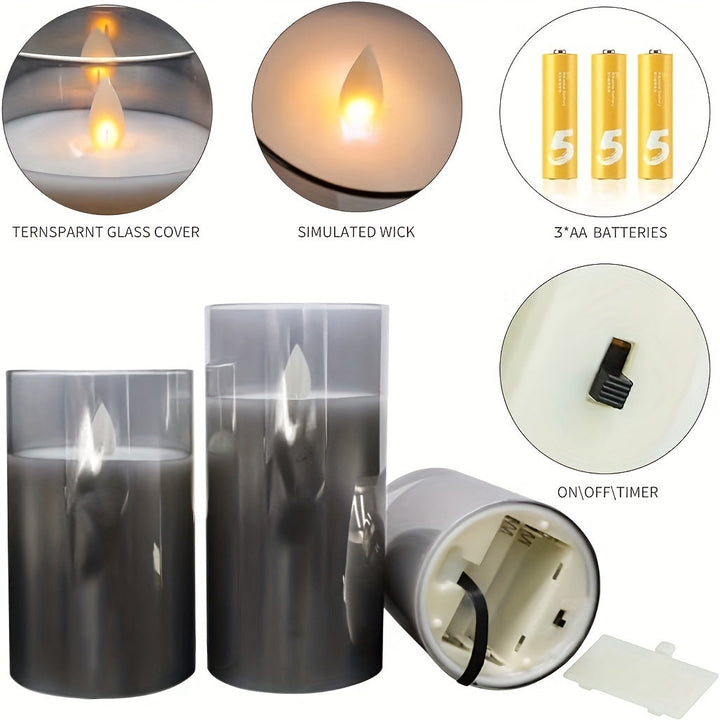GlowCandle - Elegant LED Lysestake Sett med Fjernkontroll Skanto