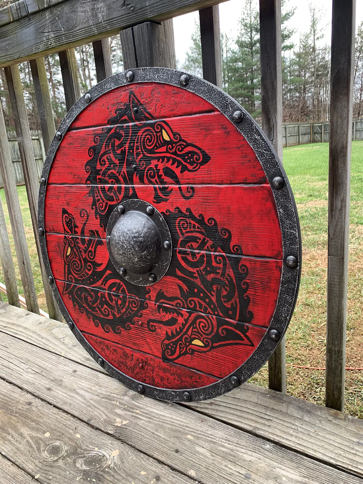Skanto | Eivor Valhalla Raven Kamp Skadet Viking Tre Skjold 30CM