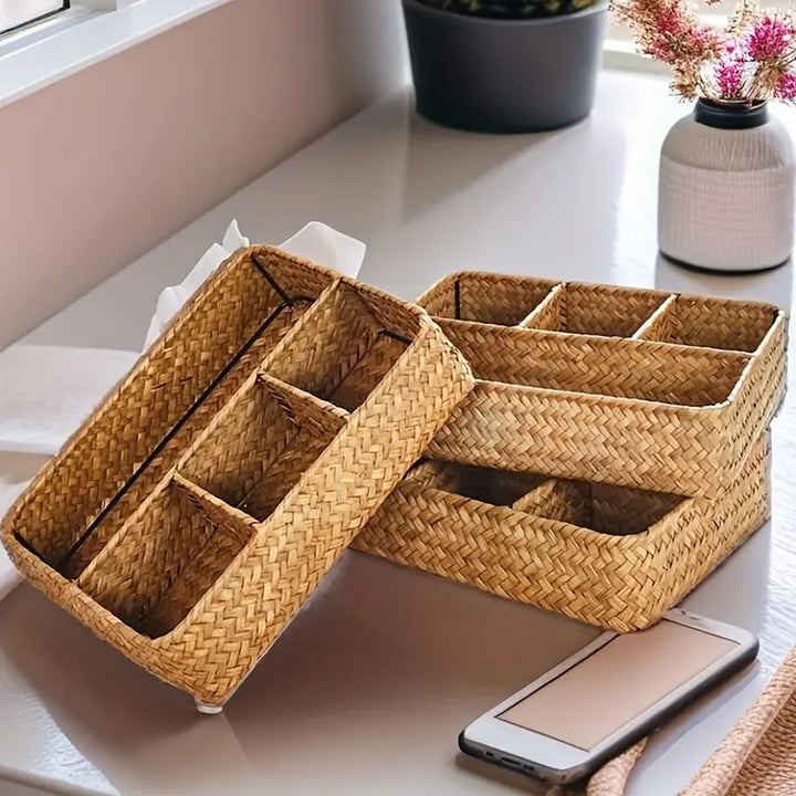 Emly Rattan Organizer Basket | Skanto