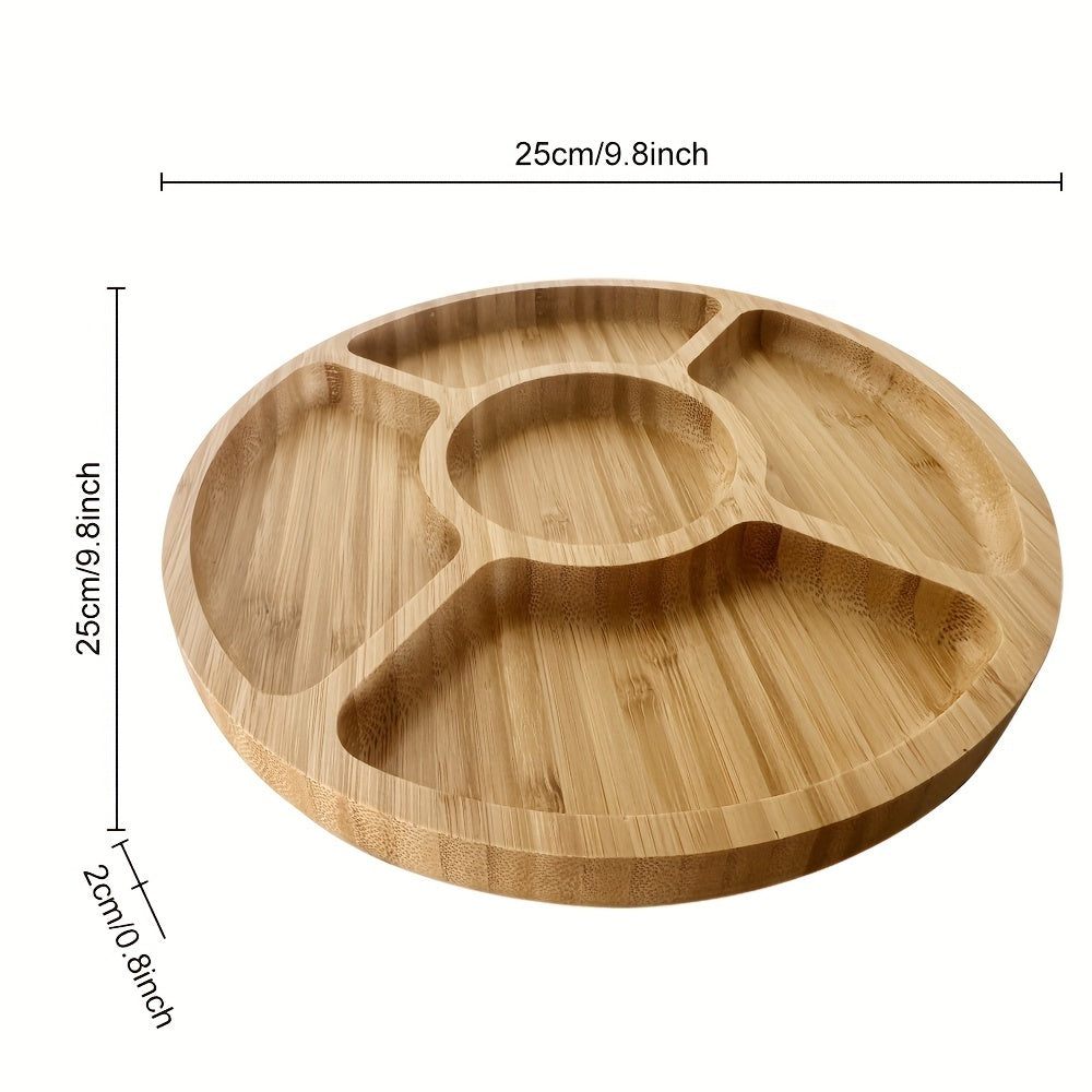 BambooServe - Elegant Rund Snack Brett for Kjøkkenet Skanto