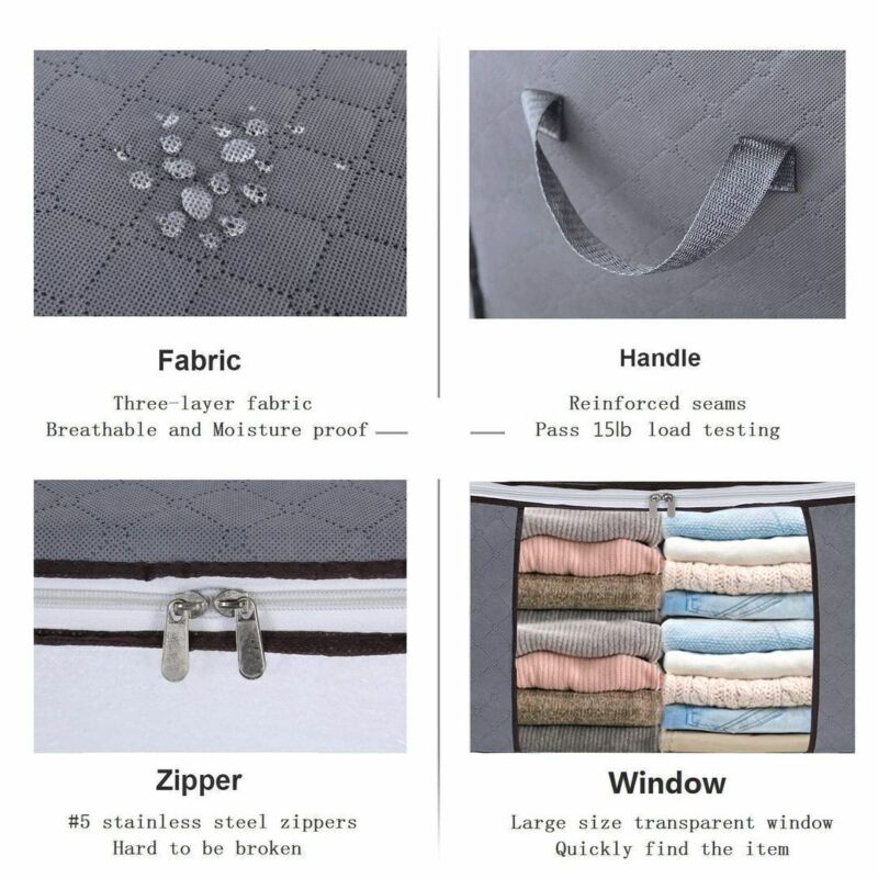 Norvo | Klær Quilt Teppe Oppbevaringsbag Stoff Hjem Organisator Boks Poser Glidelås