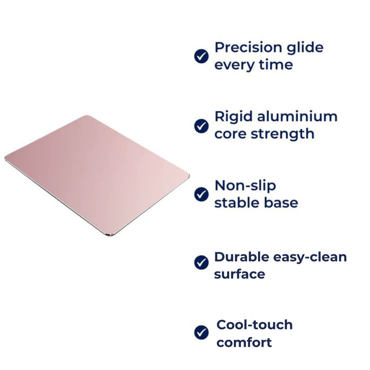 Precision Glide – Rigid Aluminium – Non-Slip Stability – Durable Easy-Clean Surface – Work & Gaming Use Skanto