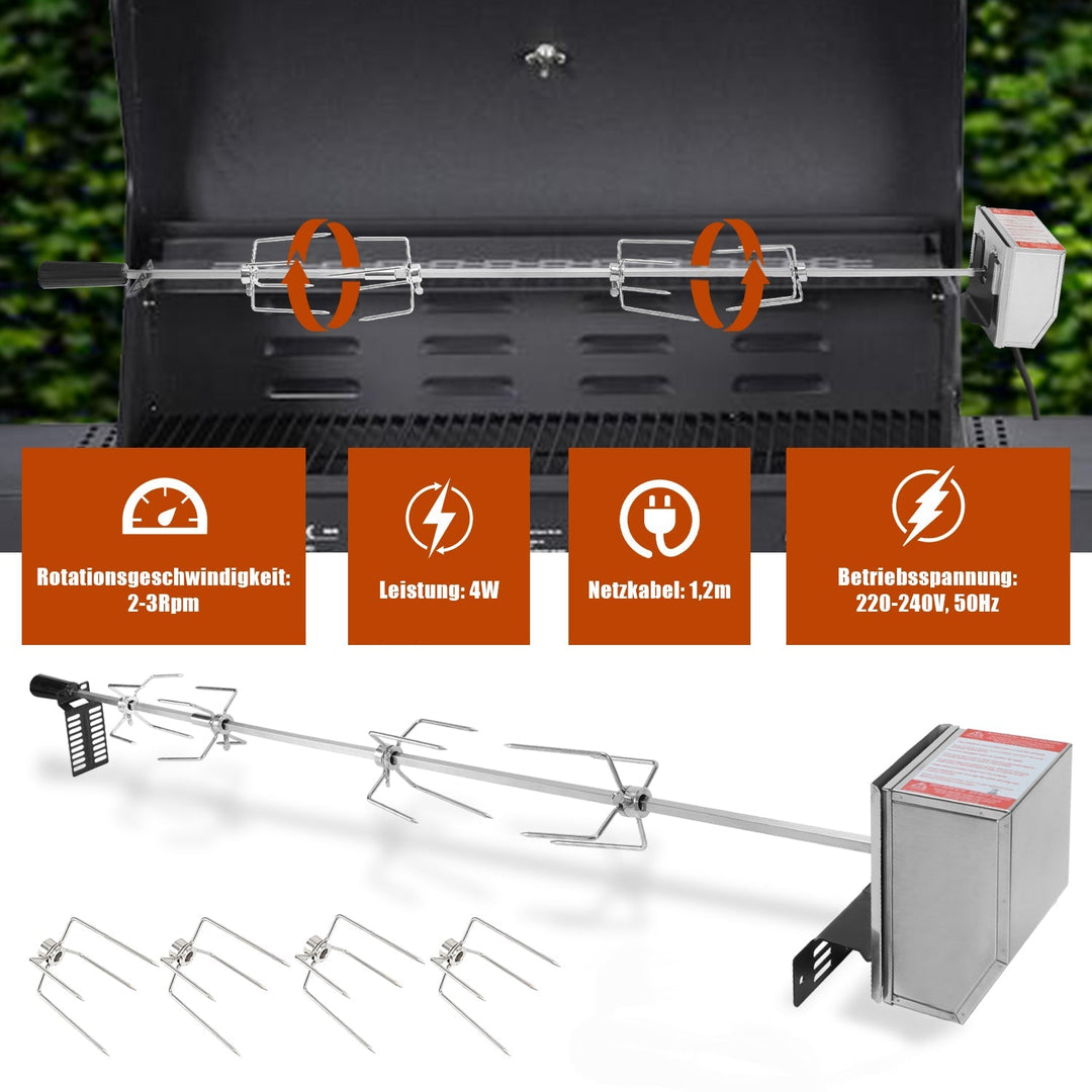 BBQ Grill Spydere Rustfritt Stål Motor 4x Kjøttnål | Skanto