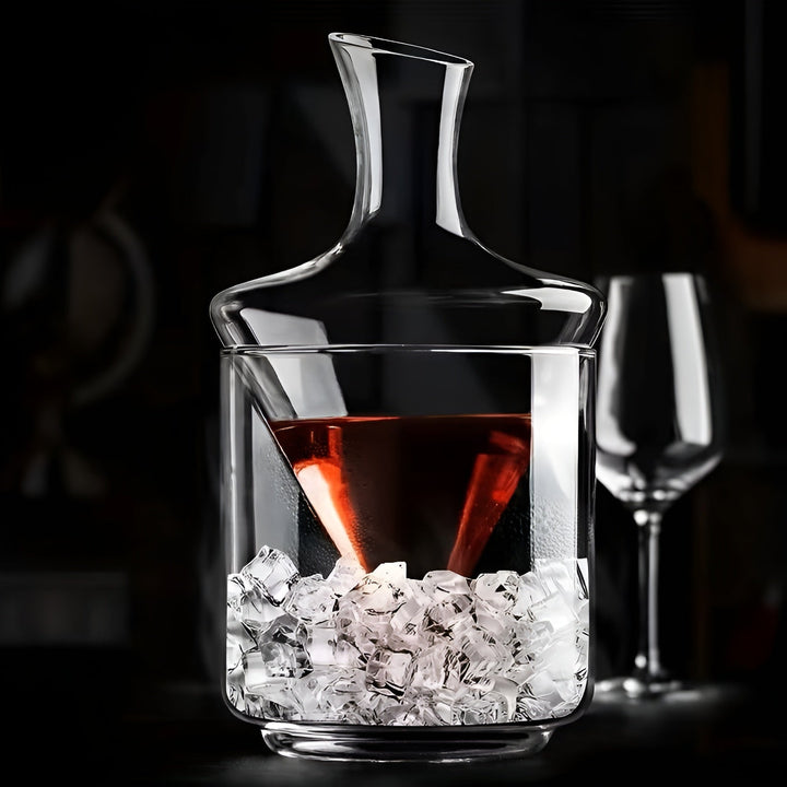 Vinkaraffel med Rask Lufting – Elegant Vanndfallsdesign laget av Glass | For Mer Intenst Aroma og Stilfull Vin Nytelse | Skanto