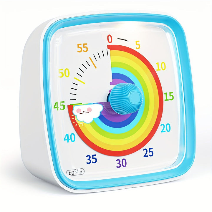 Skanto | Regnbue Tidshåndtering Timer – Visuell 60-Minutters Nedtellingstimer for Studier, Arbeid og Hjem