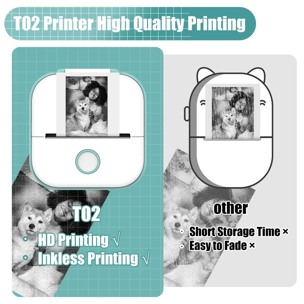 PocketPrint Mini – Bærbar termisk fotoprinter uten Skantoekk | Skanto
