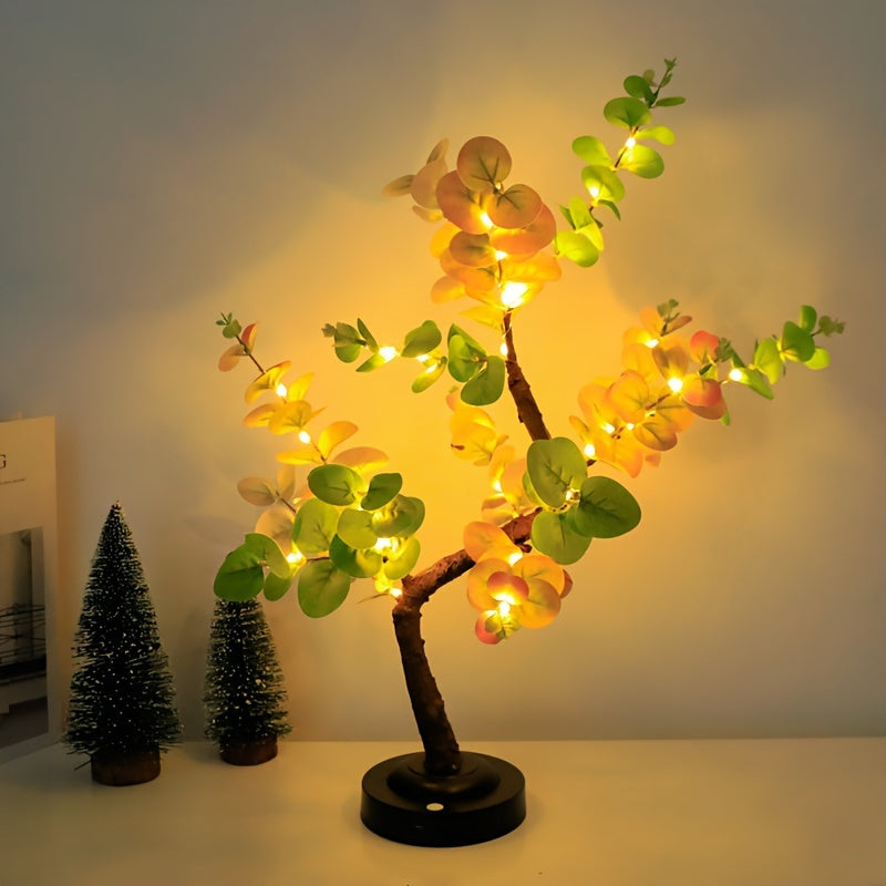 EucalyptusGlow Tre - LED Bonsai Lampe med Oppladbar Drive Skanto