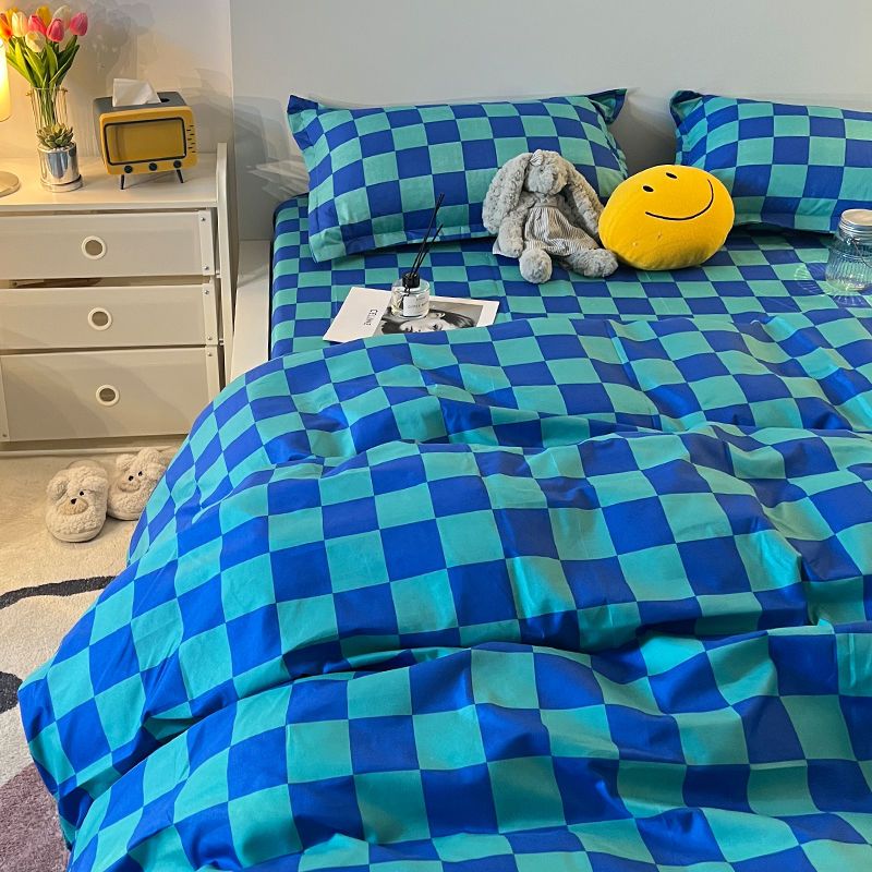 Norvo | Abstrakt Sjakkbrett Enkeltseng Sengetøy Sett