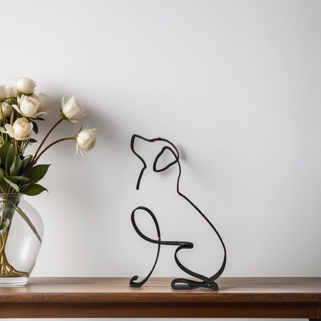 Skanto | Artipaws Abstrakt Hundeskulptur | Moderne design | Høy kvalitet kunstfigur | For hylle & bord
