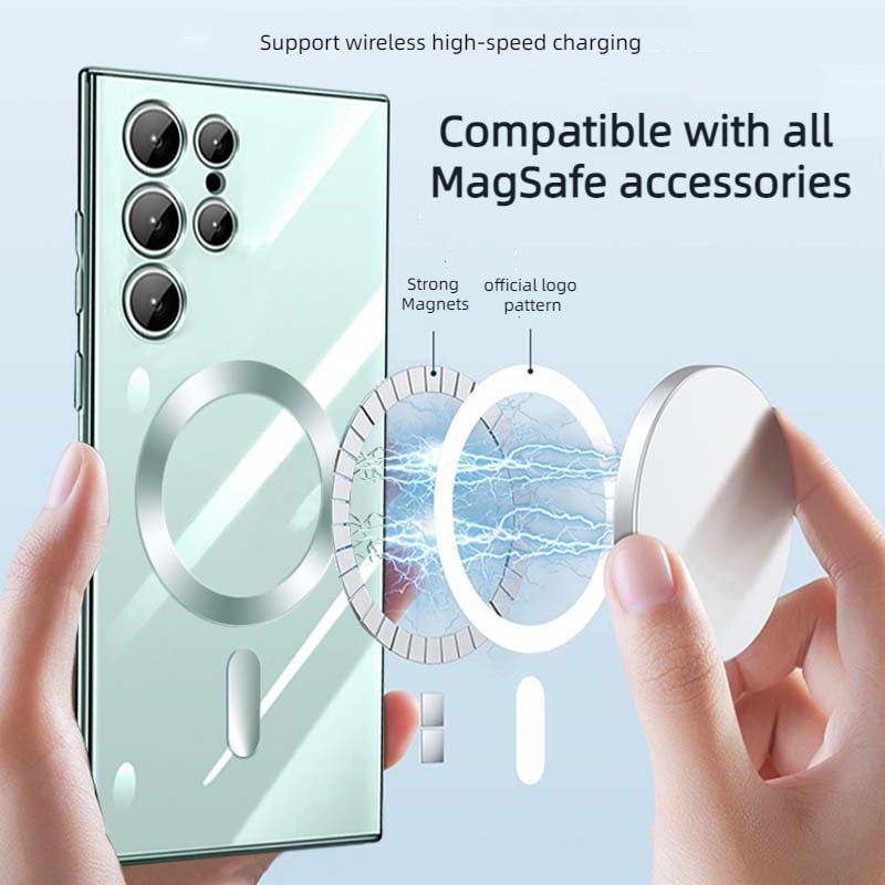 Skanto | Transparent luksusbelegg magnetisk deksel for Samsung