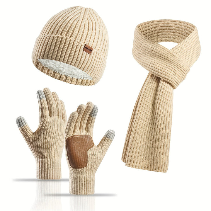 Skanto | Vinter Komfort Sett – Strikket Lue, skjerf og hansker for Unisex