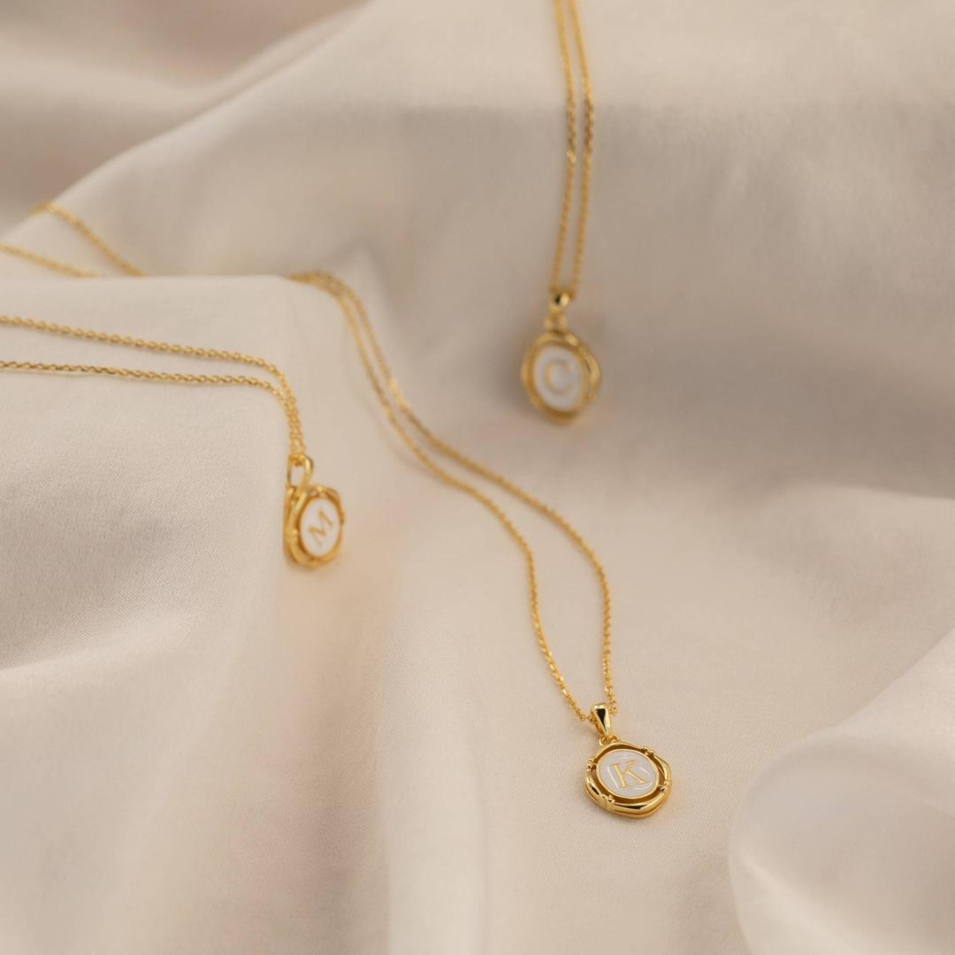 Skanto | Accented Initial Chain Charm Necklace
