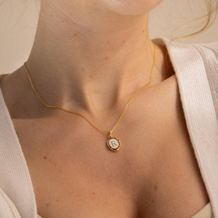 Skanto | Accented Initial Chain Charm Necklace