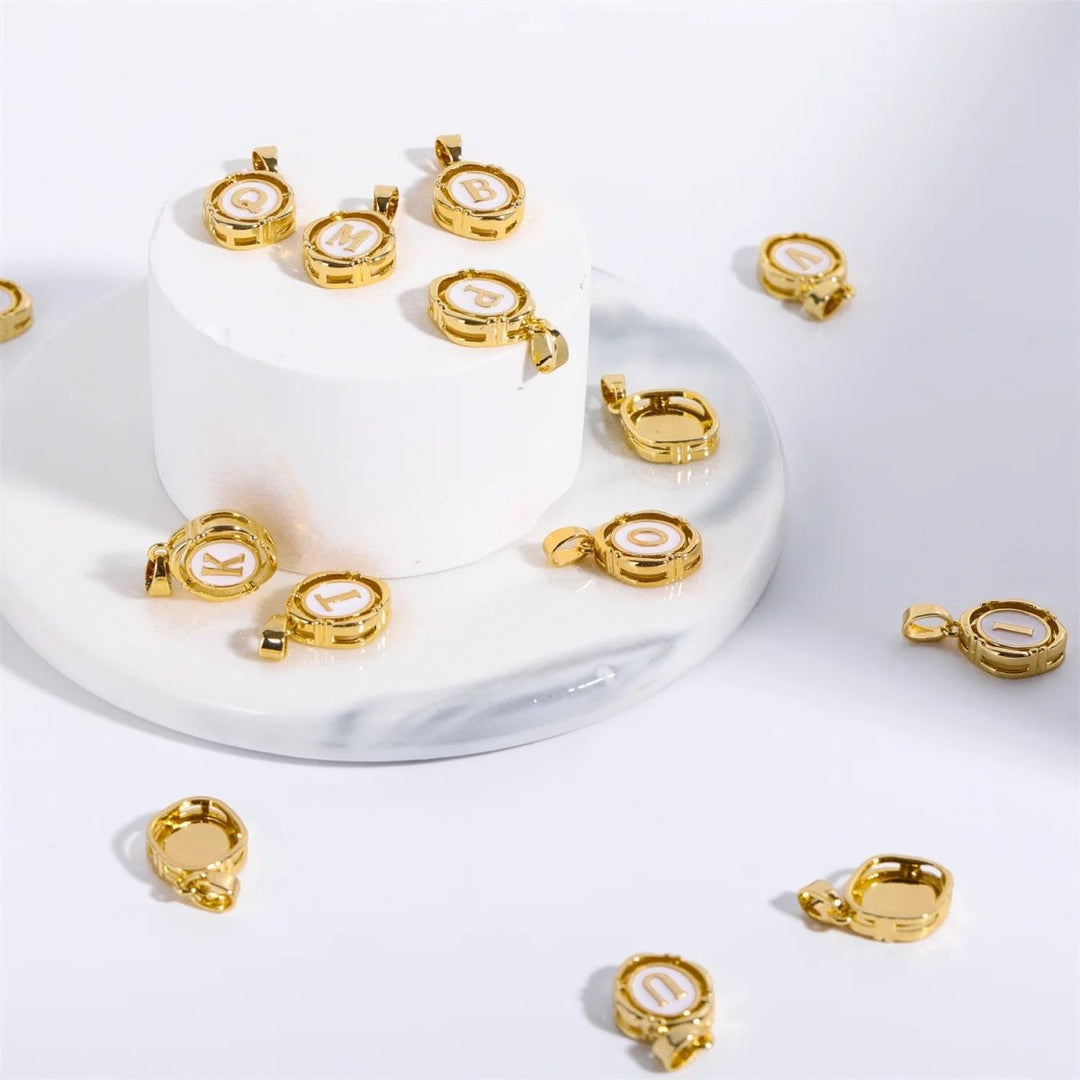Skanto | Accented Initial Chain Charm Necklace