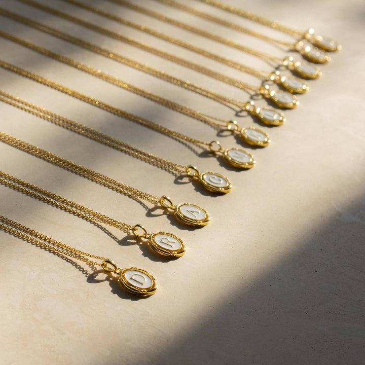 Skanto | Accented Initial Chain Charm Necklace