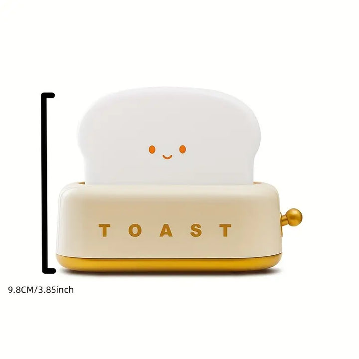 Skanto | Skjermet Nattbordlampe – Kawaii Toast LED lampe for Koselig Belysning
