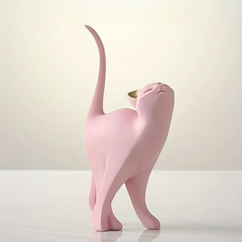 Skanto | Moderne Harpiks Katt Figur – Nordisk Stil Dekor